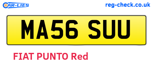 MA56SUU are the vehicle registration plates.