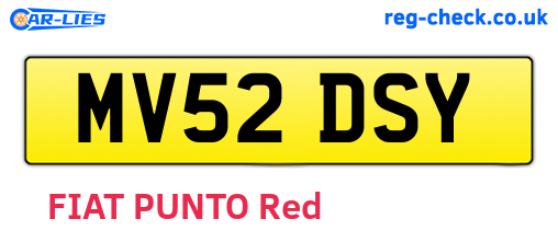 MV52DSY are the vehicle registration plates.