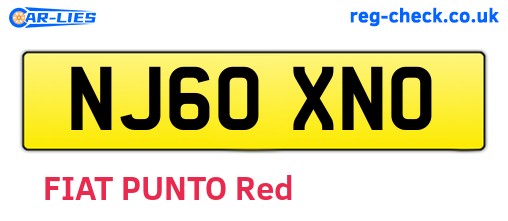 NJ60XNO are the vehicle registration plates.