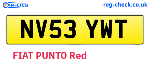 NV53YWT are the vehicle registration plates.
