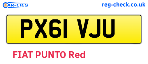 PX61VJU are the vehicle registration plates.