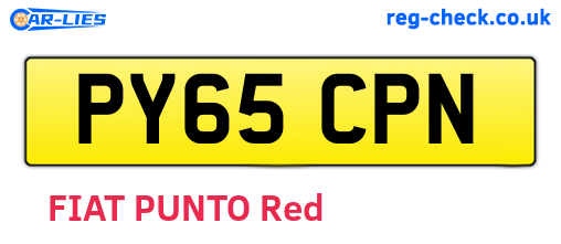 PY65CPN are the vehicle registration plates.