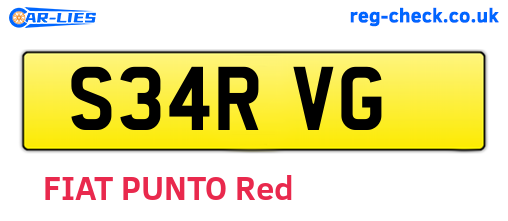 S34RVG are the vehicle registration plates.