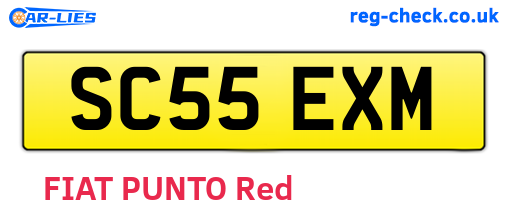 SC55EXM are the vehicle registration plates.
