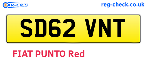SD62VNT are the vehicle registration plates.