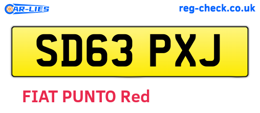 SD63PXJ are the vehicle registration plates.