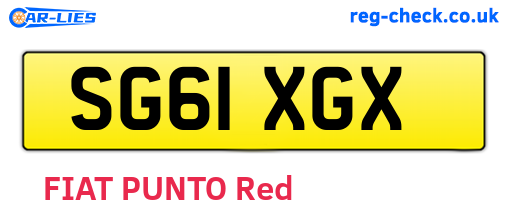 SG61XGX are the vehicle registration plates.