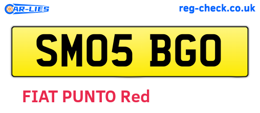 SM05BGO are the vehicle registration plates.