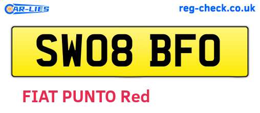 SW08BFO are the vehicle registration plates.