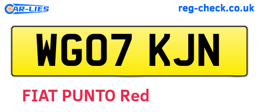 WG07KJN are the vehicle registration plates.
