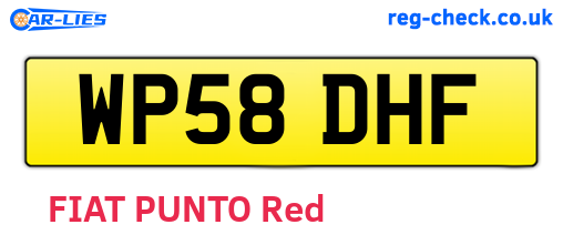 WP58DHF are the vehicle registration plates.