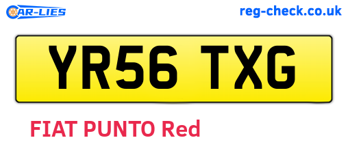 YR56TXG are the vehicle registration plates.