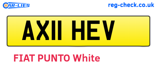 AX11HEV are the vehicle registration plates.