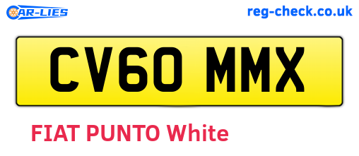 CV60MMX are the vehicle registration plates.