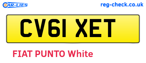 CV61XET are the vehicle registration plates.