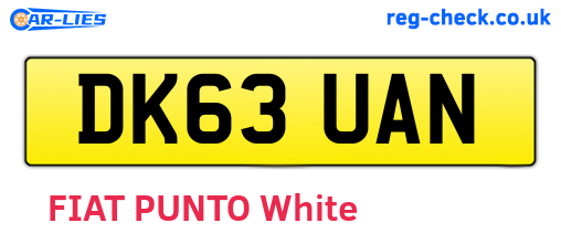 DK63UAN are the vehicle registration plates.
