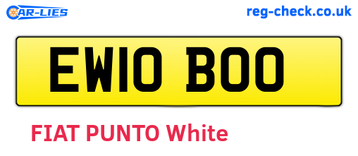 EW10BOO are the vehicle registration plates.