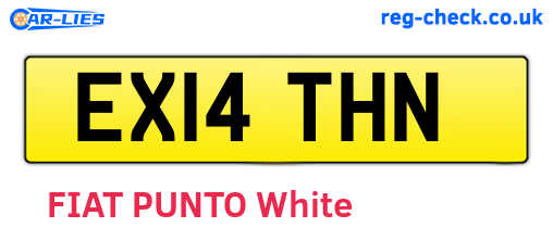 EX14THN are the vehicle registration plates.