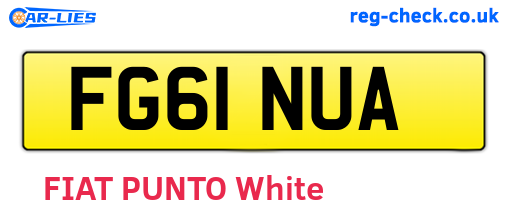 FG61NUA are the vehicle registration plates.