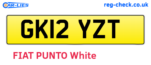 GK12YZT are the vehicle registration plates.