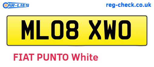 ML08XWO are the vehicle registration plates.