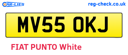 MV55OKJ are the vehicle registration plates.