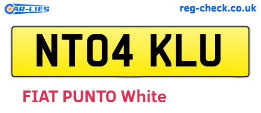 NT04KLU are the vehicle registration plates.