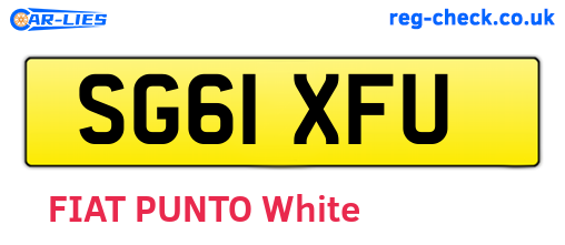 SG61XFU are the vehicle registration plates.