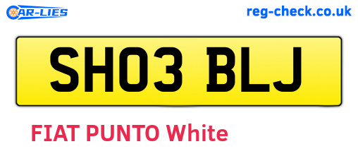 SH03BLJ are the vehicle registration plates.