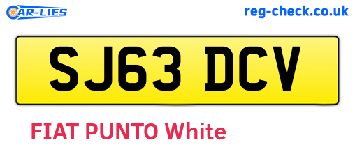 SJ63DCV are the vehicle registration plates.