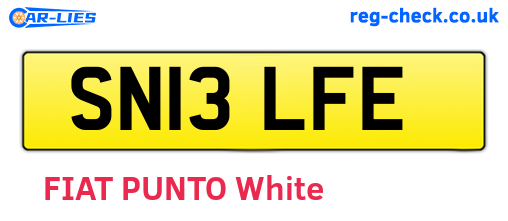 SN13LFE are the vehicle registration plates.