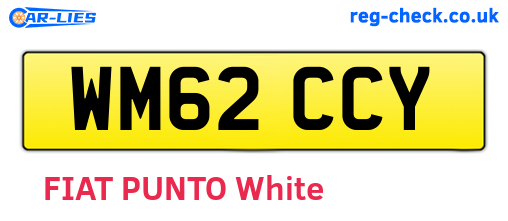WM62CCY are the vehicle registration plates.