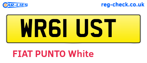 WR61UST are the vehicle registration plates.