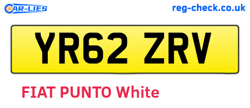 YR62ZRV are the vehicle registration plates.