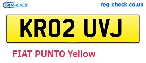 KR02UVJ are the vehicle registration plates.
