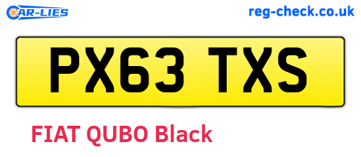 PX63TXS are the vehicle registration plates.