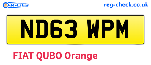 ND63WPM are the vehicle registration plates.