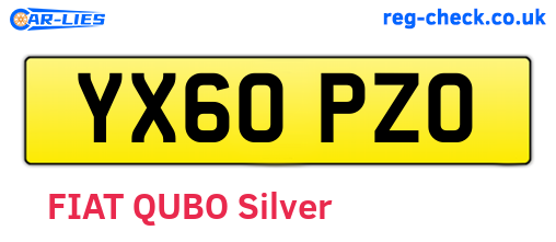 YX60PZO are the vehicle registration plates.
