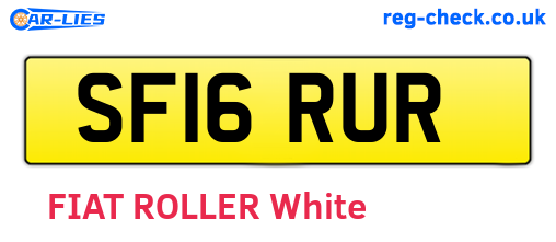 SF16RUR are the vehicle registration plates.