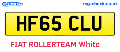 HF65CLU are the vehicle registration plates.