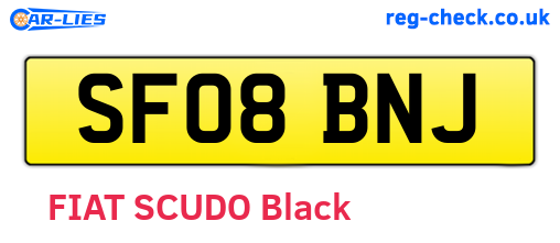 SF08BNJ are the vehicle registration plates.
