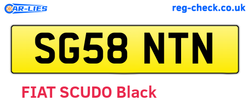 SG58NTN are the vehicle registration plates.