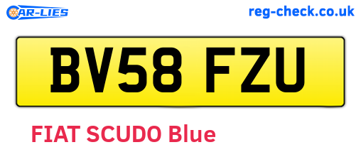 BV58FZU are the vehicle registration plates.