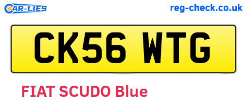 CK56WTG are the vehicle registration plates.