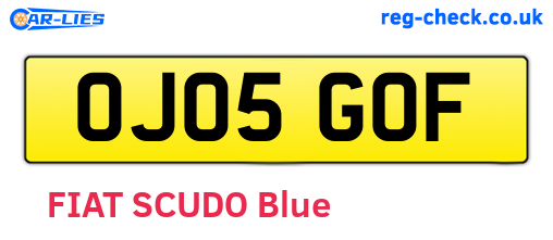 OJ05GOF are the vehicle registration plates.