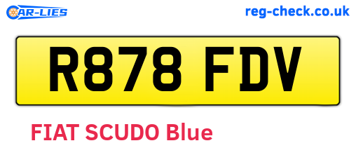 R878FDV are the vehicle registration plates.