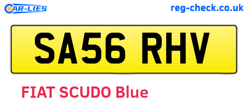 SA56RHV are the vehicle registration plates.