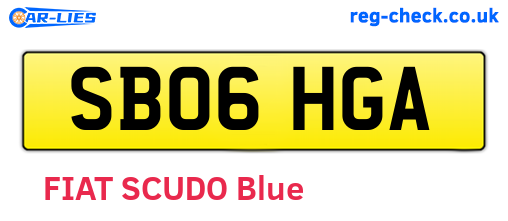 SB06HGA are the vehicle registration plates.