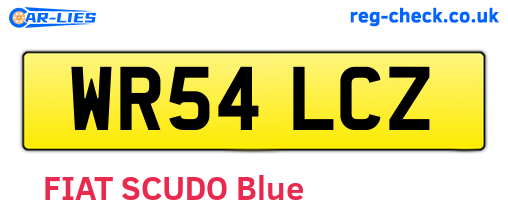 WR54LCZ are the vehicle registration plates.