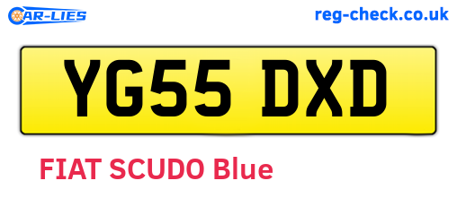 YG55DXD are the vehicle registration plates.